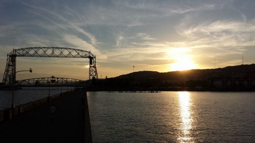 Lift Bridge at sunset Duluth Harbor